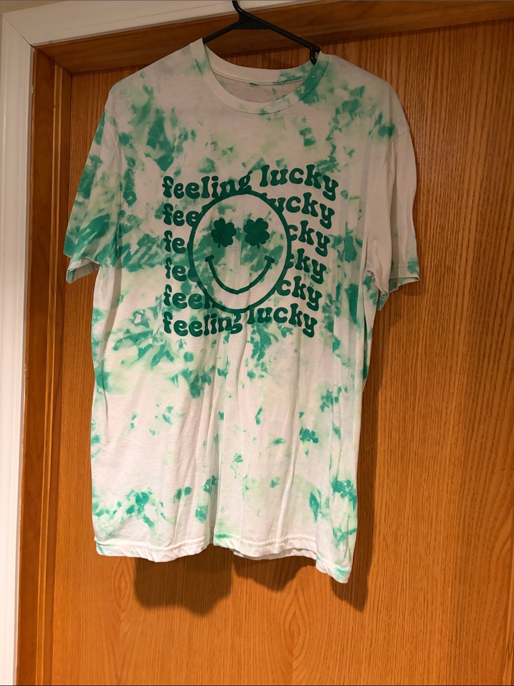 Feeling Lucky Tie-Dye Short Sleeve Tee in Green